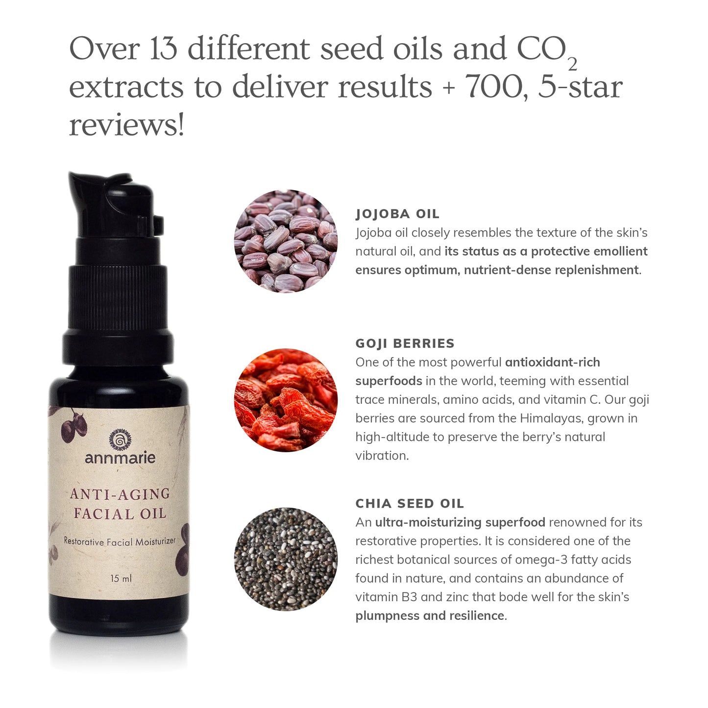 Annmarie - Anti-aging Facial Oil & Moisturizer, 15 mL, For Fine Lines & Wrinkles