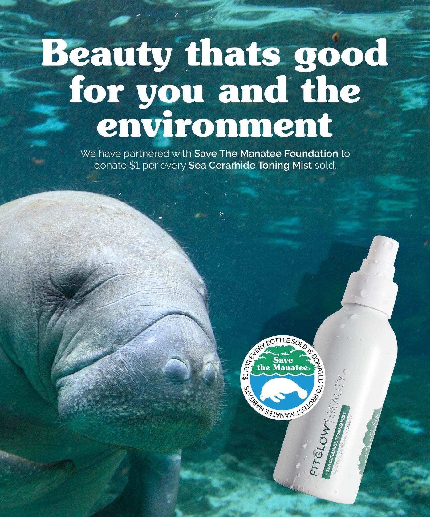 Fitglow — Sea Ceramide Toning Mist With Hyaluronic Acid, 5.5oz