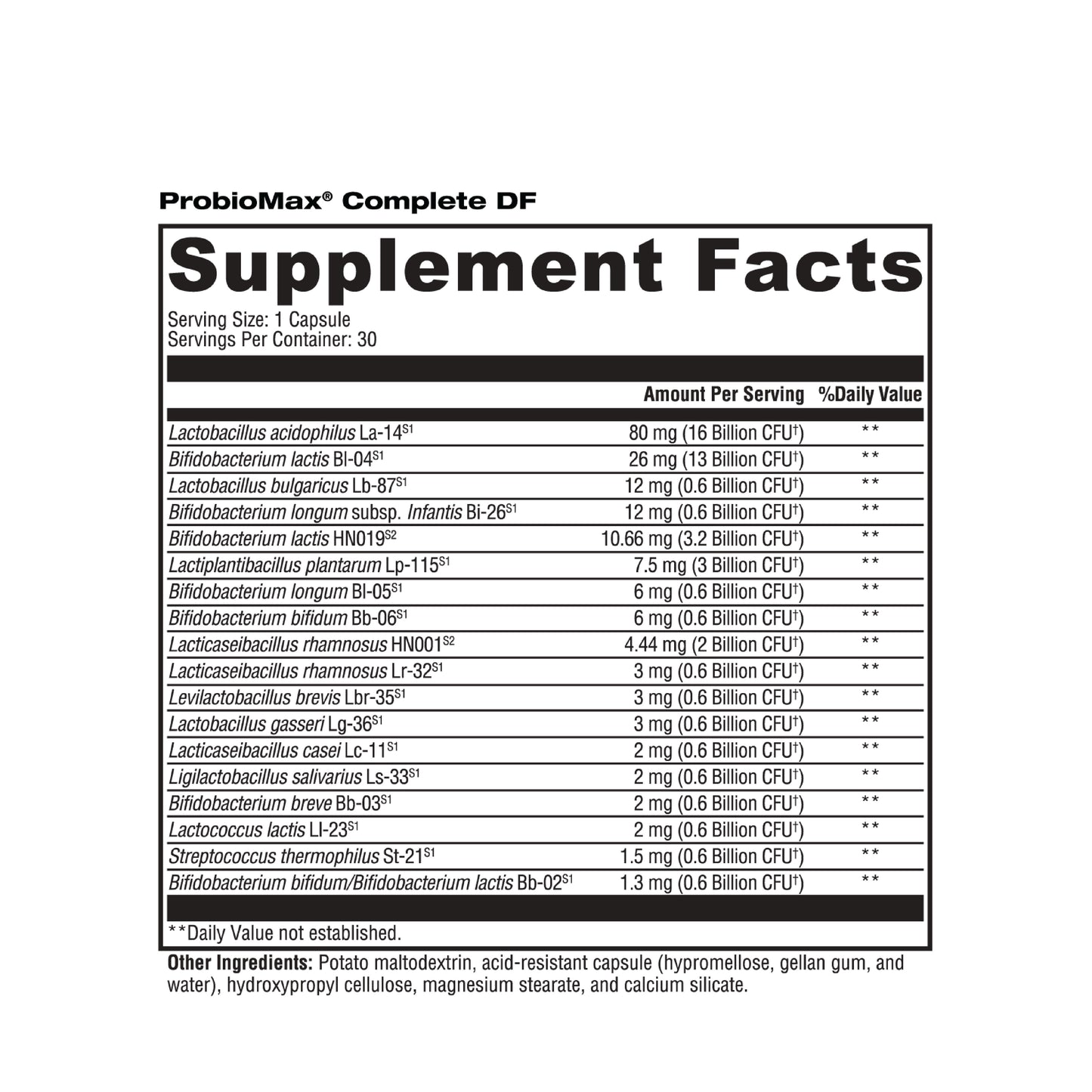 Xymogen ProbioMax Complete DF - Multistrain Probiotic, 30 Capsules