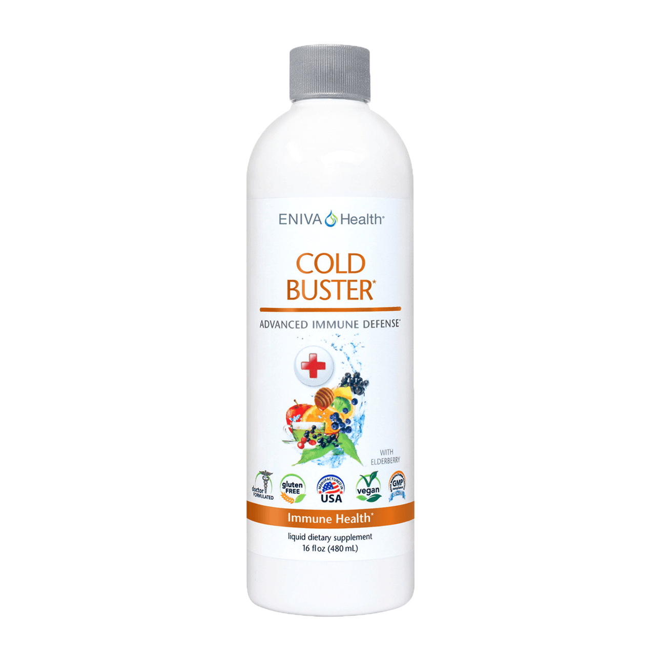 Cold Buster Immune Armor - With Elderberry, Zinc, Vit C & D, Enchinacea (16 oz)